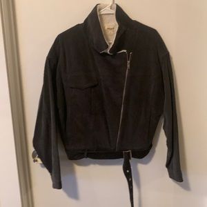 Velvet like bomber jacket with Sherpa lining, Size: L